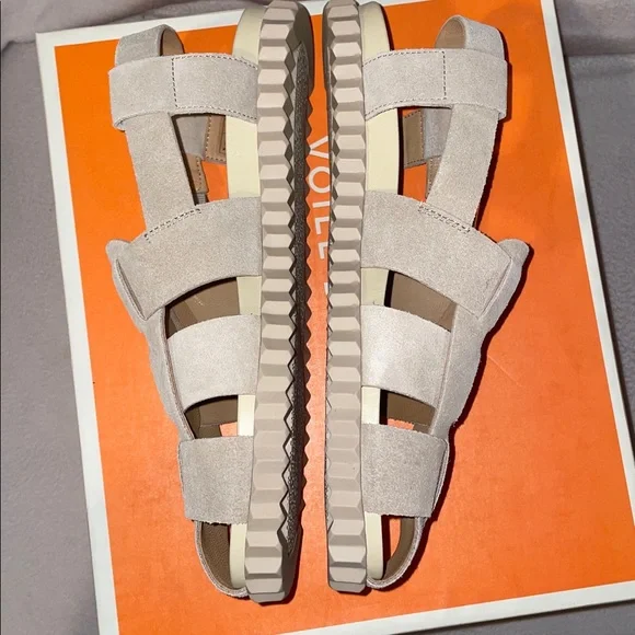 NWT VOILE BLANCHE ALICE Leather Sandals in Beige - Picture 13 of 14